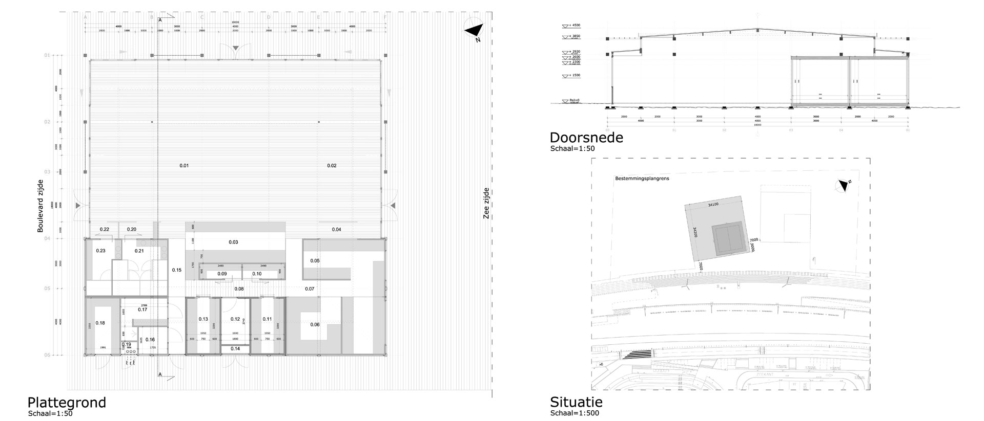 Tekeningen Paviljoen Copacabana Scheveningen - BINT architecten